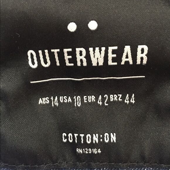 CottonOn Full Zip Long Sleeve Paisley Design Denim Jacket Size 10-NWOT - Picture 8 of 8